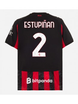 Billige AC Milan Pervis Estupinan #2 Hjemmedrakt 2025-26 Kortermet